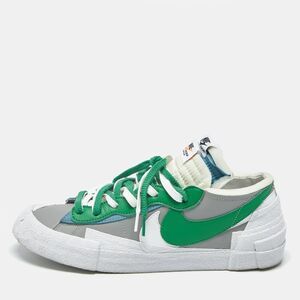 Nike X Sacai Blazer Medium Grey Classic Green Size 45 Multicolor Leather Low
